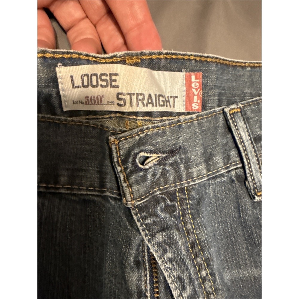 VTG Y2K Levis 569 Jeans Fits Mens 34x32 Blue Loose Straight Denim Baggy Wide Leg - Picture 4 of 11